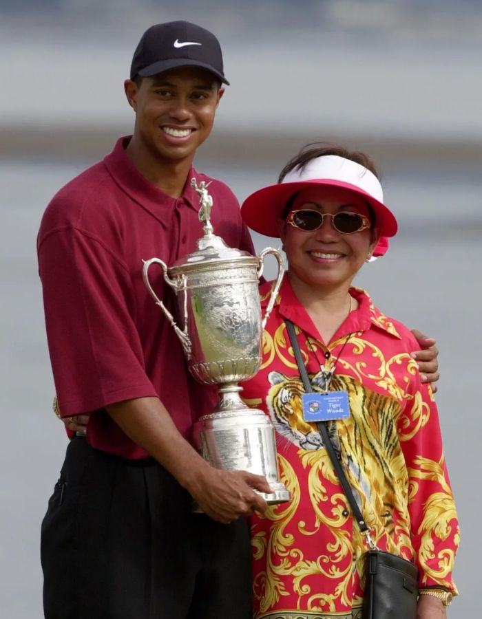 Tiger Woods With His Mother Kultida Woods