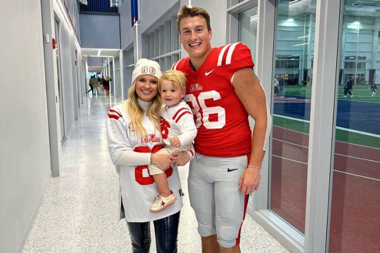 Caden Prieskorn Pictured With His Wife, Cali And Their Son, Mac