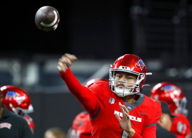 Jayden Maiava Pictured In Action For The UNLV Rebels