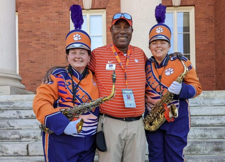 Jeff Clemson Pictured With The Clemson's Marching Band