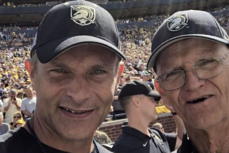 Jeff Monken's Brother, Tom Monken, And His Father, Mike Moken Pictured Rooting For Army 