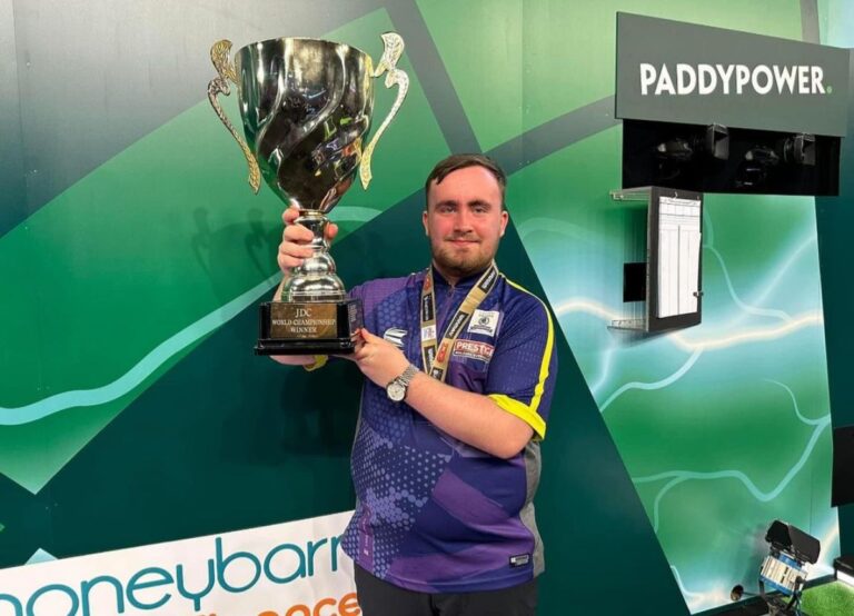 Luke Littler Pictured After Winning The JDC World Championship
