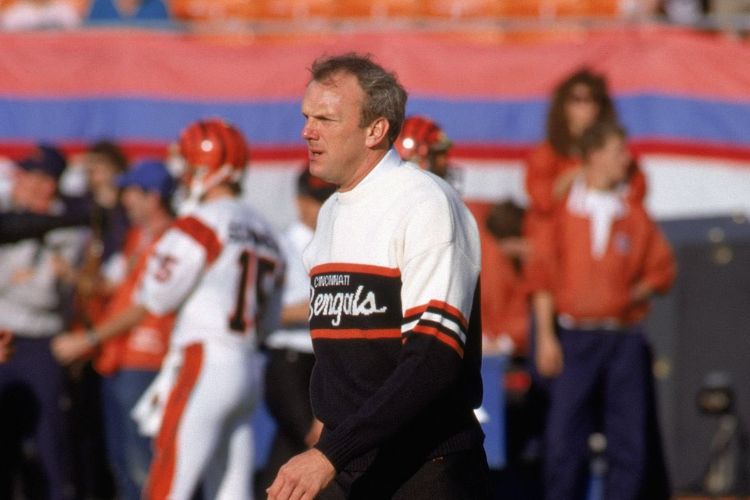 Sam Wyche Pictured During His Time With The Bengals In The 80s