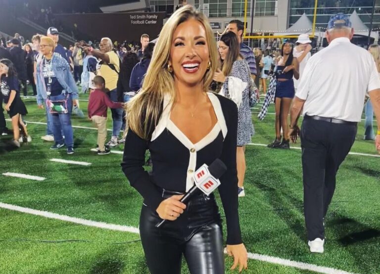 ESPN Reporter Taylor Davis Pictured Earlier This Year Reporting From Allen E Paulson Stadium