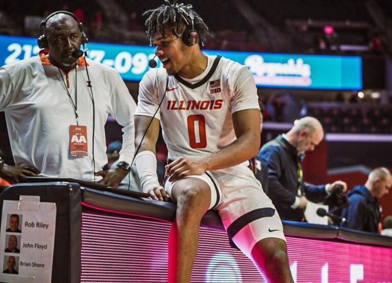Terrence Shannon Jr Pictured In The Sidelines While In Action For Illinois