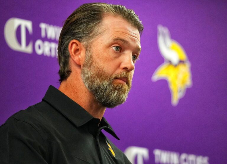 The Minnesota Vikings Coach Wes Phillips Briefs The Media Before The Game