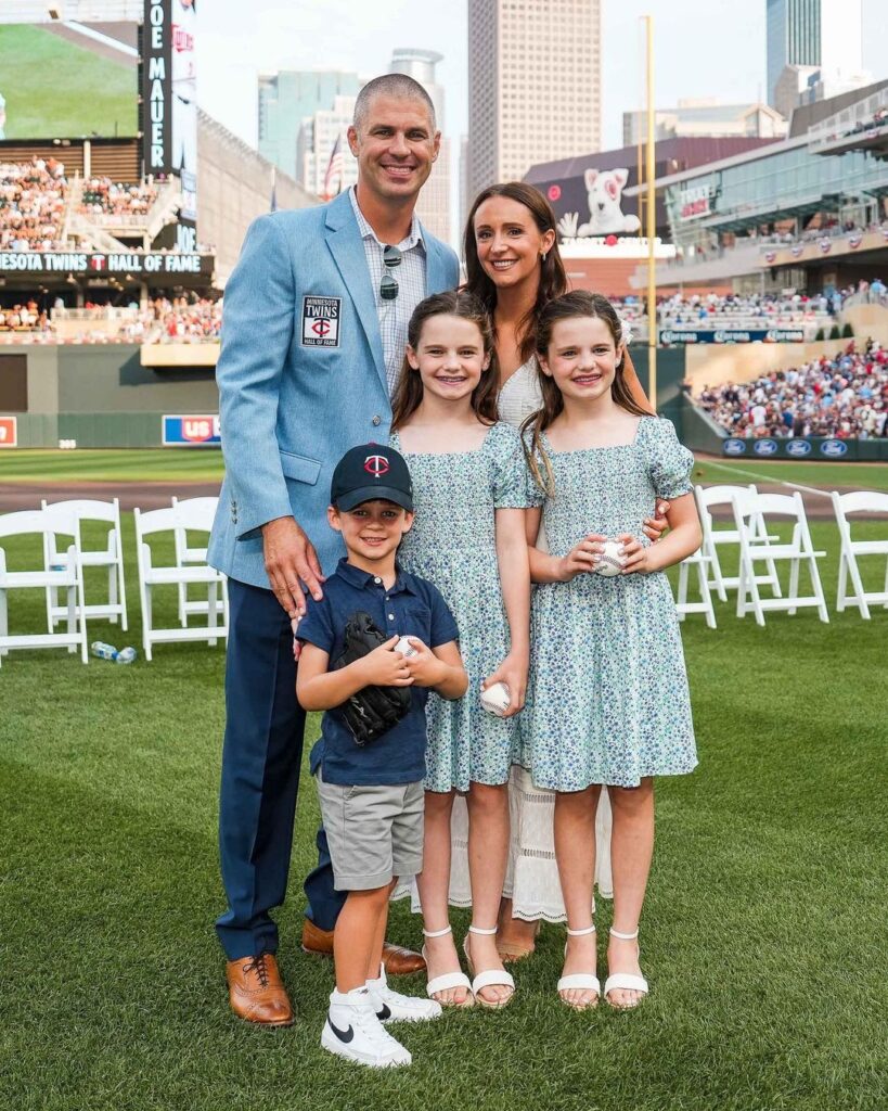 Joe Mauer With His Wife Maddie Mauer And Kids