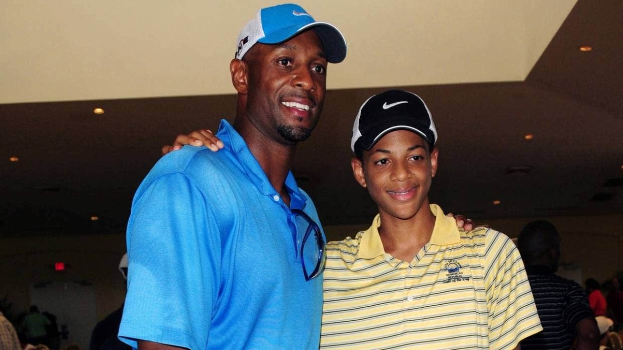 Alonzo Mourning With His Son Trey