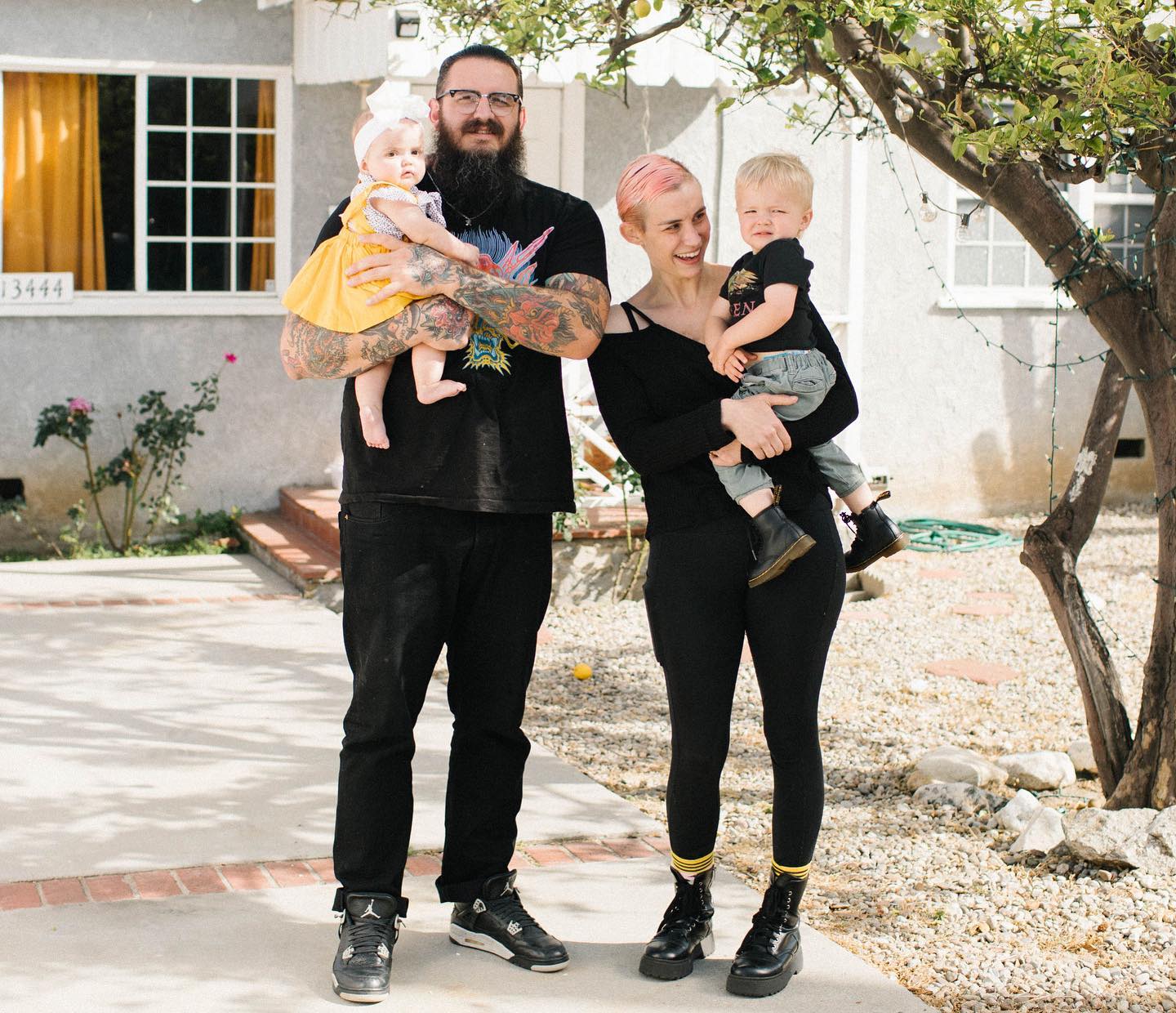 Brody King With His Wife And Children