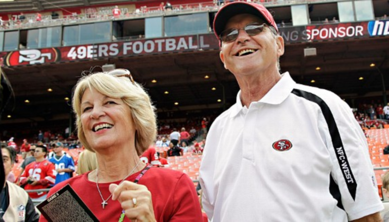 Coach Jim Harbaugh With Mother Jackie
