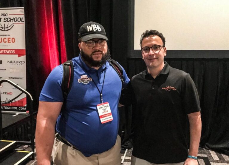 Coach Nick Bballbreakdown Pictured With A Fan