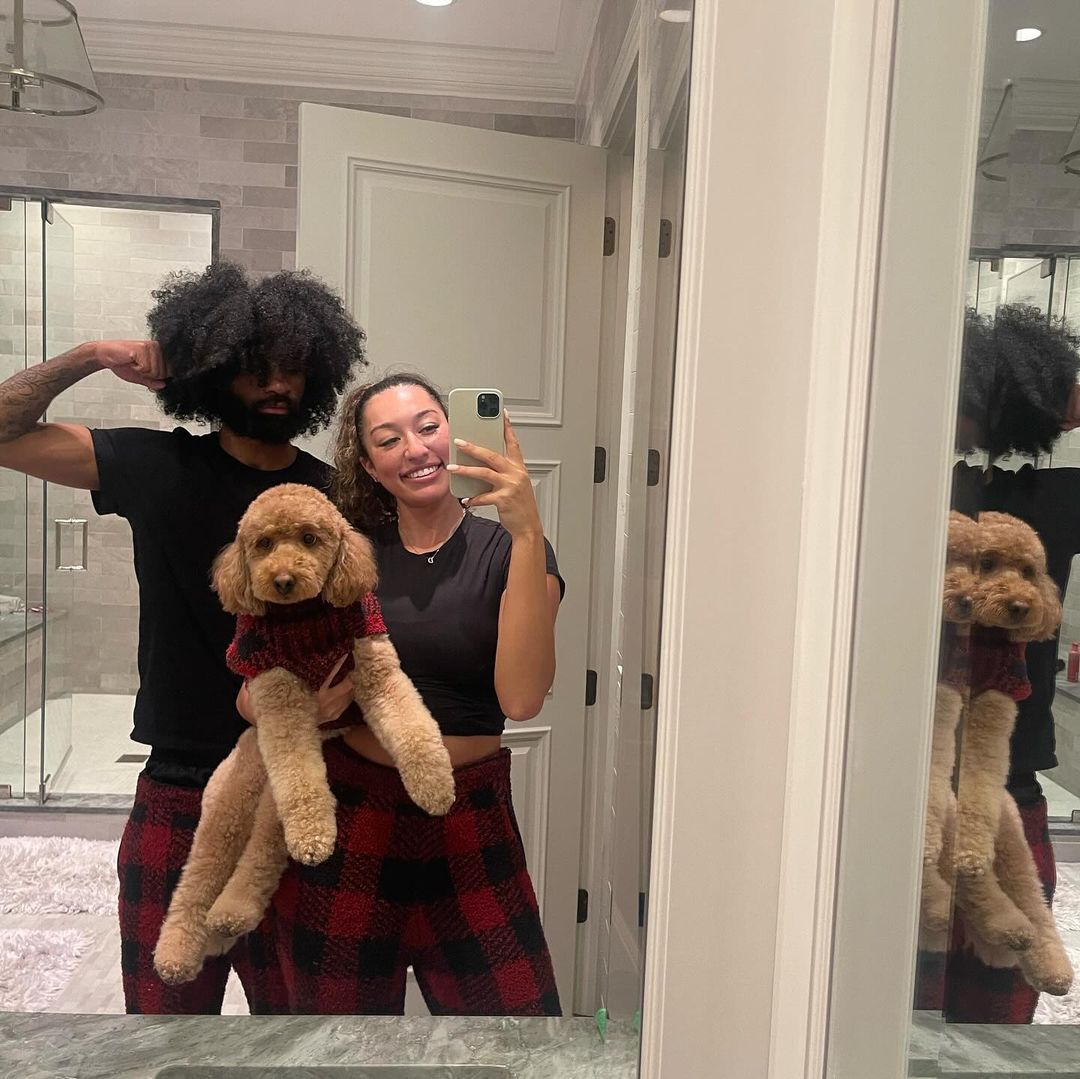 Coby White With His Girlfriend Danyelle & Pet Dog