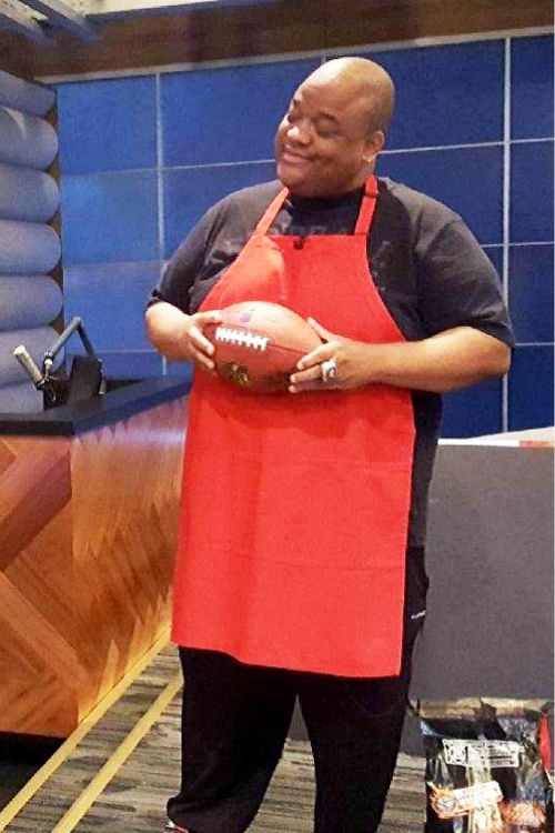 Jason Whitlock Participating In A Cooking Show On Television