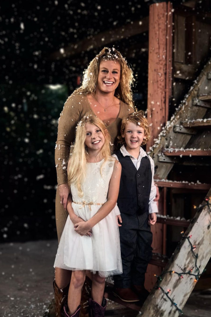Kayla Harrison With Her Children Kyla And Emery