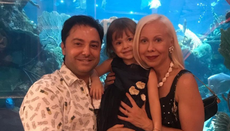 Oksana Baiul With Her Husband Carlo Farina And Daughter Sophia Farina