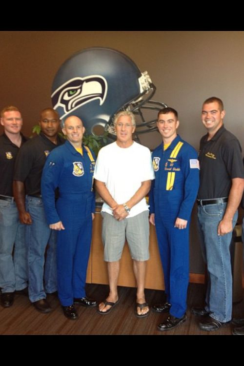 Pete Carroll Along With The Seahawks' Coaching Staff And Players