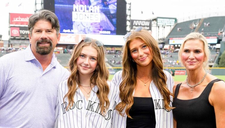 Todd Helton With His Daughters and Wife