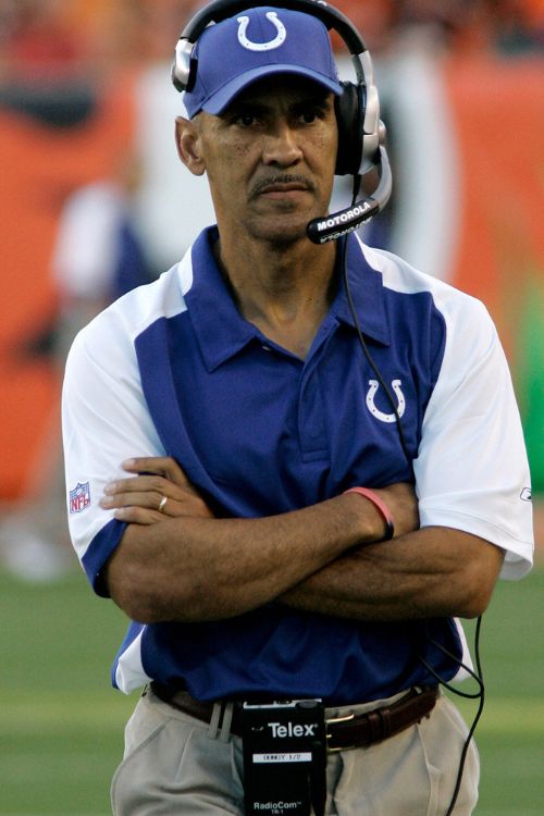 Tony Dungy In The Middle Of A Heated Game