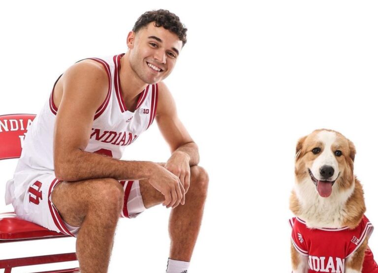 Anthony Leal Pictured With His Pet Dog As He Does Photoshoot For His Senior Year At Indiana