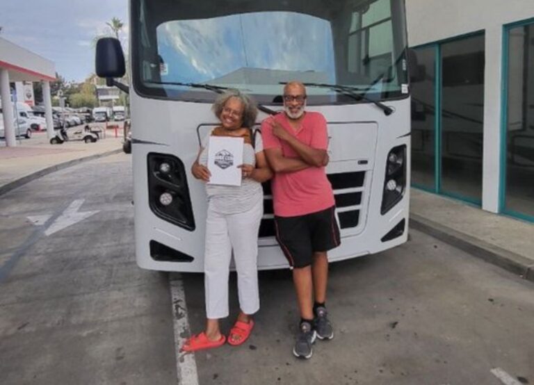 Cordell Patrick Pictured With His Wife Latonya In Front Of Their RV