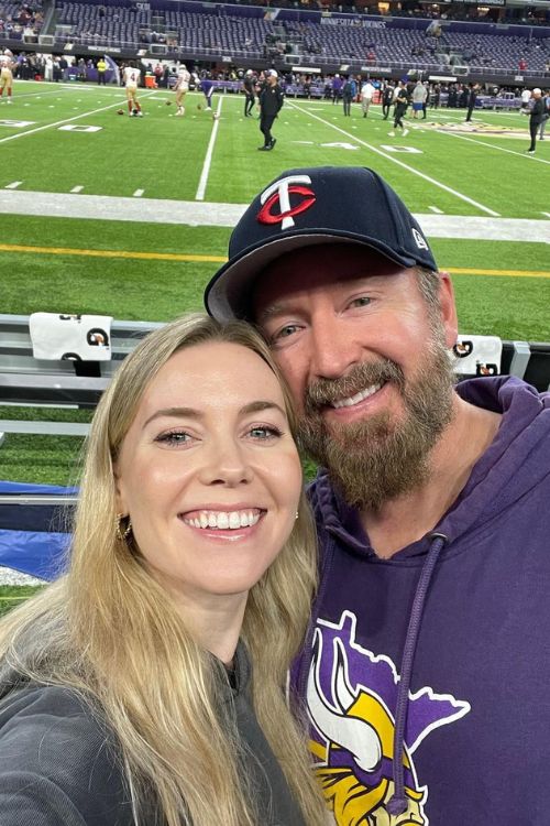 Kelsey And Chad Pictured During The Vikings Vs 49ers Game In October 2023