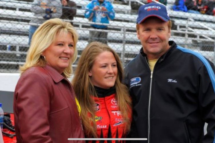 Chrissy Wallace Pictured With Her Parents During Her Early Racing Career