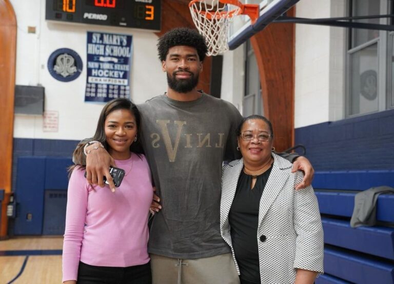 The Hornets Center Nick Richards Pictured With His Mom And His Sister, Sharique