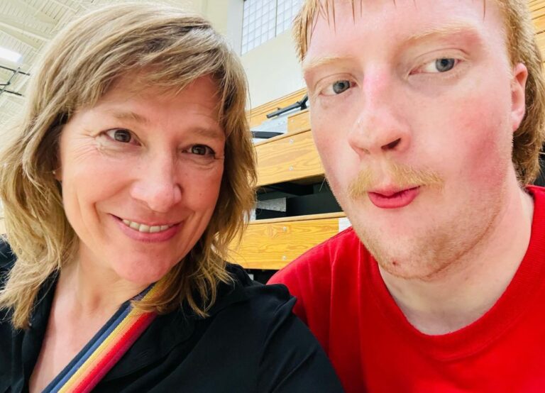 The Basketball Player Otto Landrum Pictured With His Mom, Aimee Cox Last Year In July
