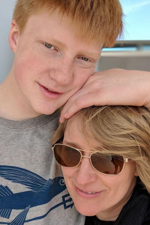 A Young Otto Landrum Pictured With His Mother In 2018