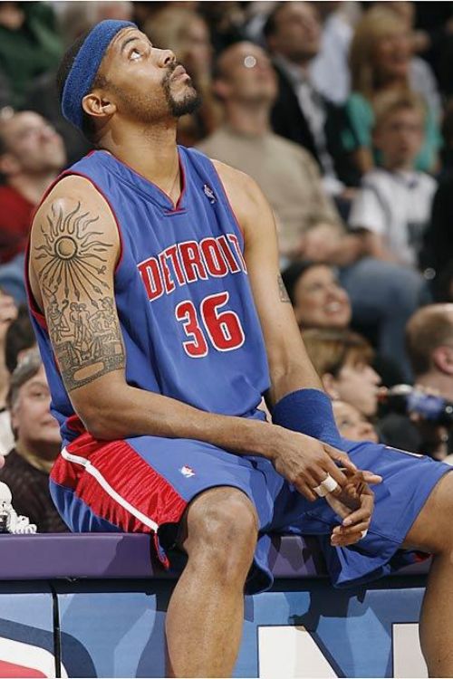The Former NBA Player Rasheed Wallace's Right Arm Tattoo Is Dedicated To His Three Sons And His Wife