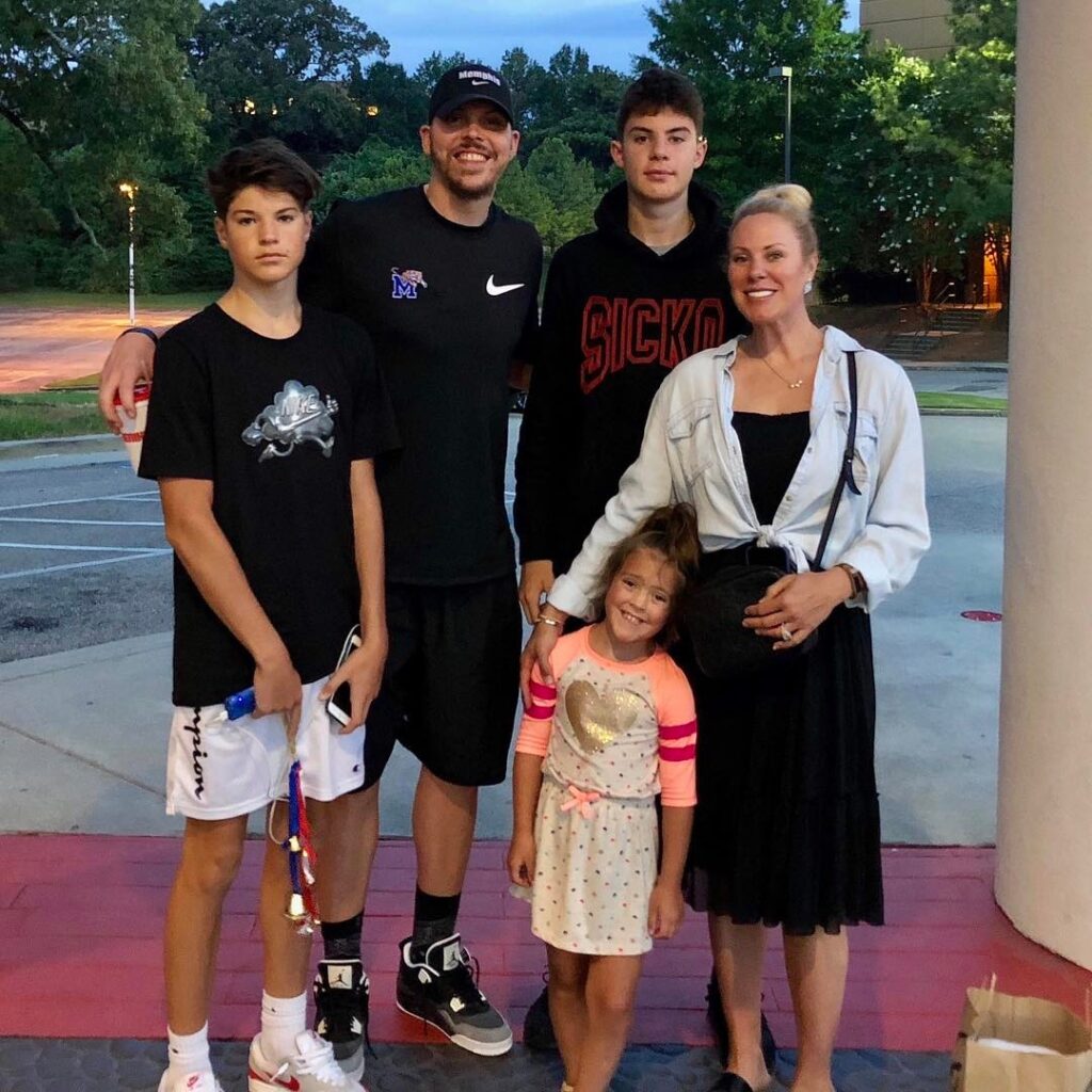 Mike Miller With His Wife And Children