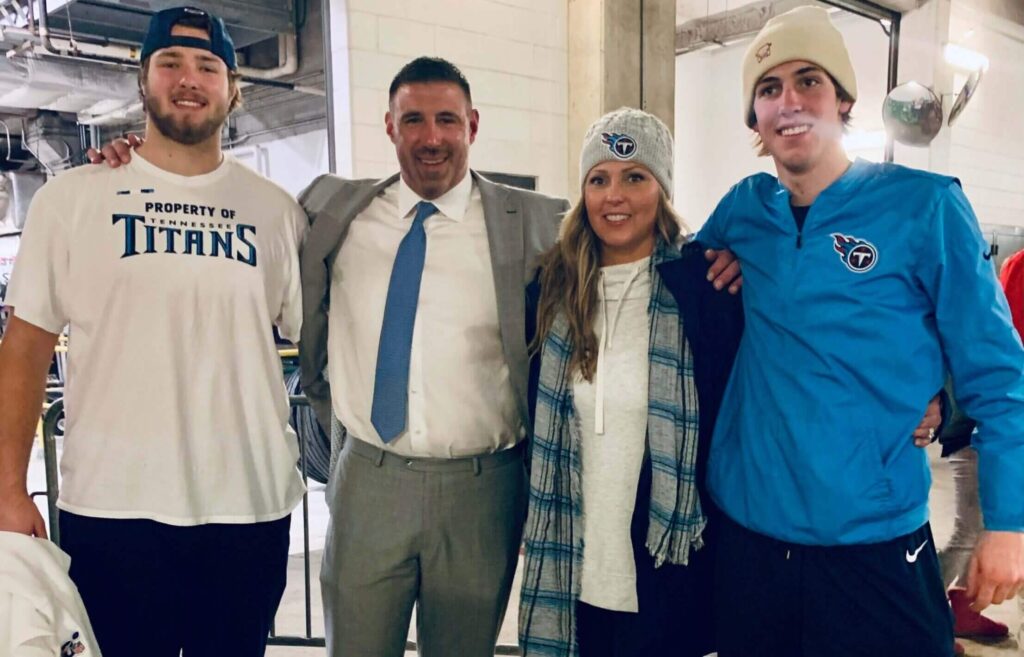 Mike Vrabel With His Wife, Jennifer Vrabel, And Their Two Sons, Tyler And Carter