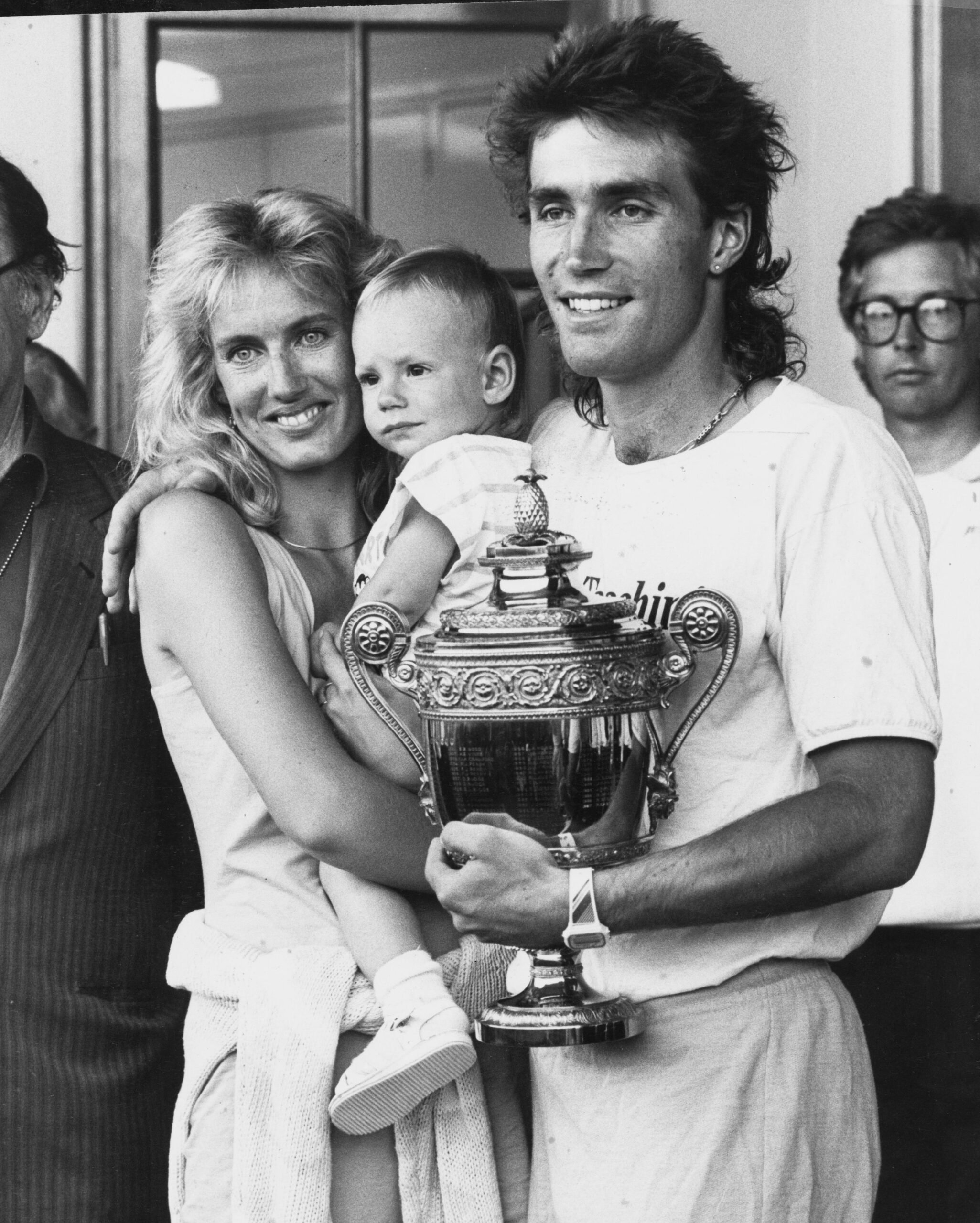 Pat Cash Celebrating His Wimbledon Victory With Ex-Girlfriend And Son