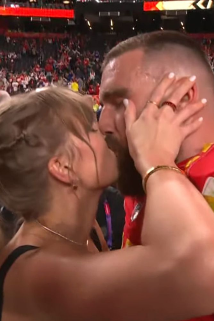 Travis Kelce And Taylor Swift Kissed After 2024 Super Bowl Win