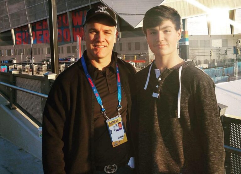 Adam Vinatieri With His Son AJ Vinatieri