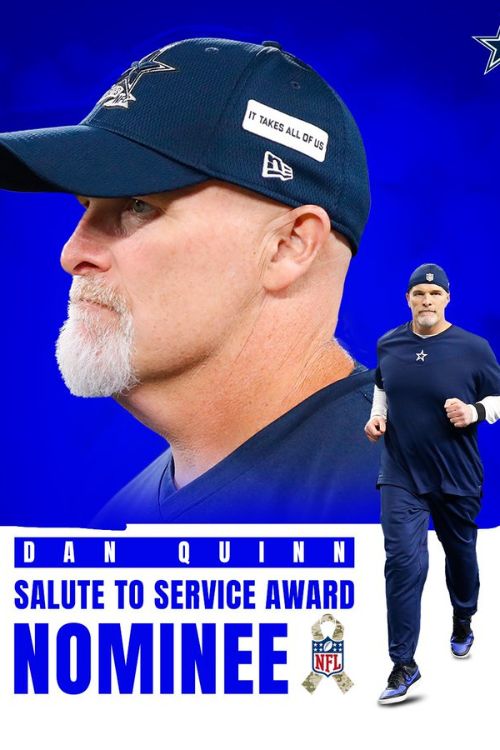 Dan Quinn Was Previously Nominated For The Cowboys USAA Salute to Service Award