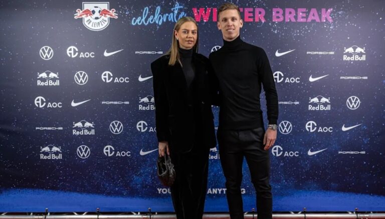 Dani Olmo Pictured With Girlfriend Laura Abla At Christmas Party