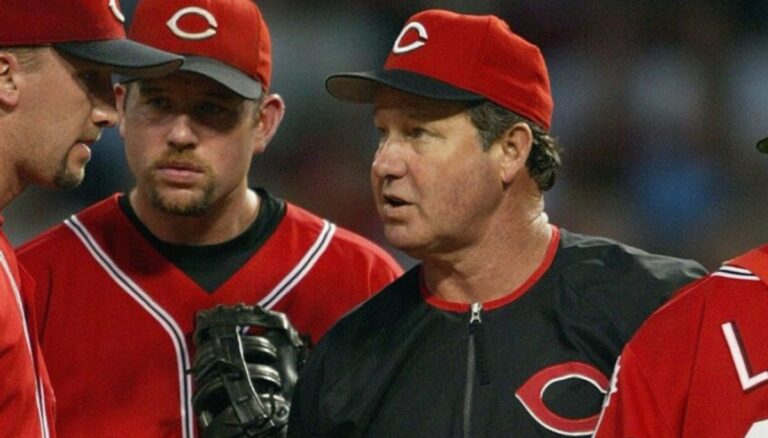 Don Gullett Pictured Instructing The Reds' Pitcher