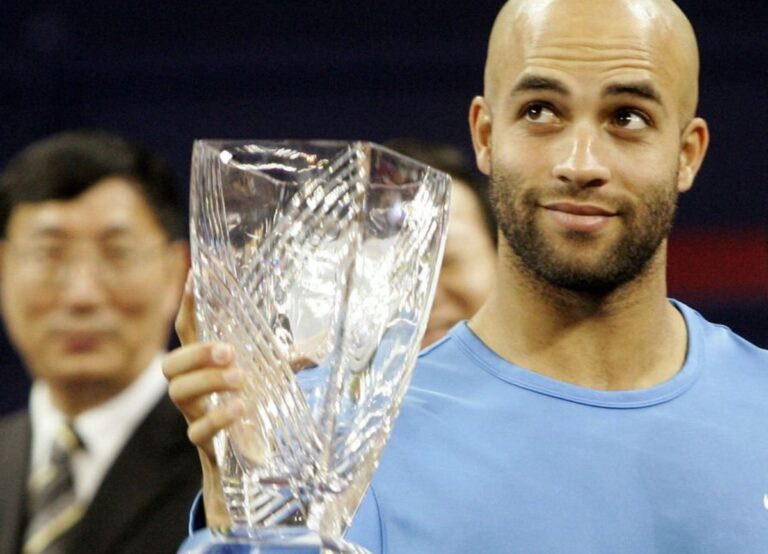 The Former American Tennis Player James Blake Pictured With His Trophy In The Late 2000s