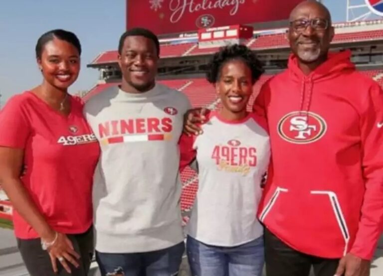 The 49ers Coach Johnny Holland Pictured With His Family, Including Wife, Faith, And Their Two Kids