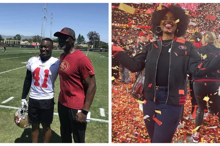 On The Left: Johnny Holland With His Son, Jordan Holland, And On  The Right: Johnny's Daughter, Joli Holland Celebrating the 49ers Win