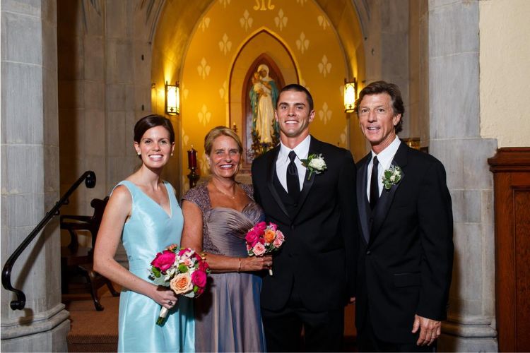 Robert Livingston Pictured With His Parents, And His Sister On His Wedding Day In 2015