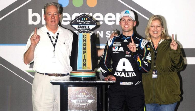 William Byron Pictured With His Family After Winning His Race