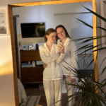 Tania And Charlotte In Their Comfy Nightdress Catching A Mirror Selfie