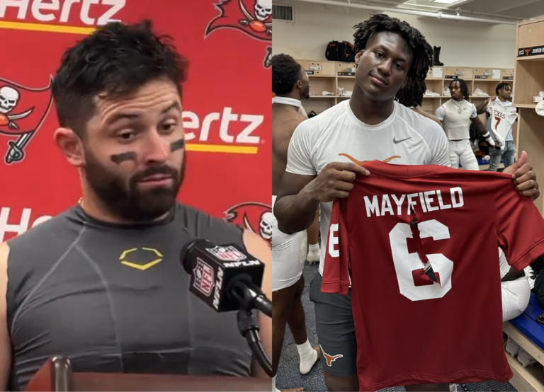 Baker Mayfield Reacts to Texas Players' Flag Planting: 