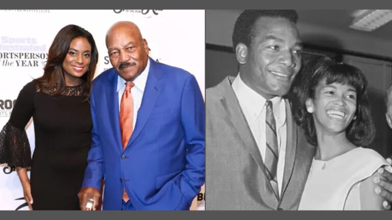 Jim Brown with his first and second wife