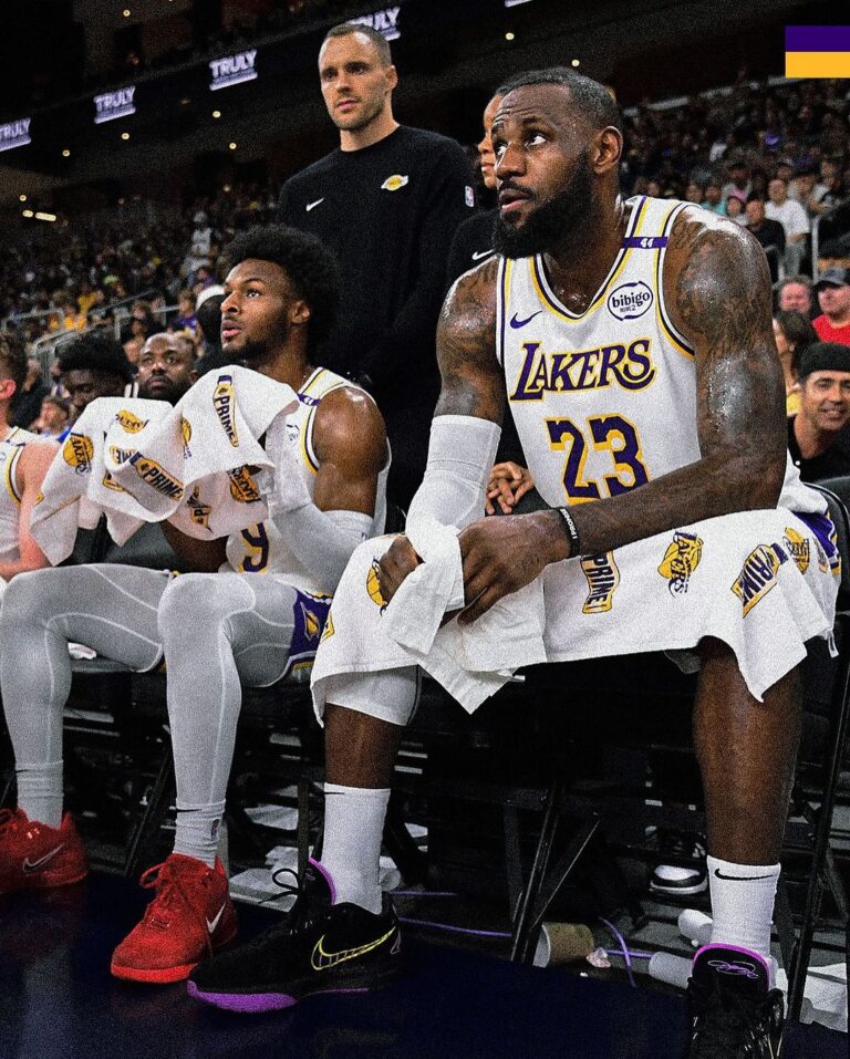 LeBron James and his son Bronny played together in the NBA Lakers vs Phoenix Sun becoming the first ever father son duo to play together in the same roster till date (Source Instagram)