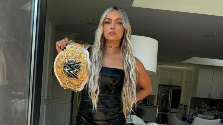 Liv Morgan flaunting her championship belt