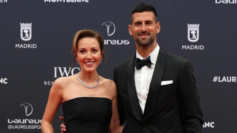 Novak Djokovic with his wife Jelena