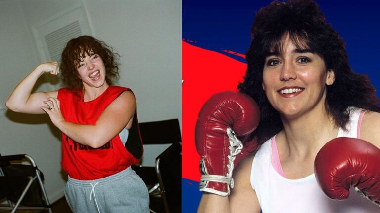 Sydney Sweeny and Christy Martin in two different frame